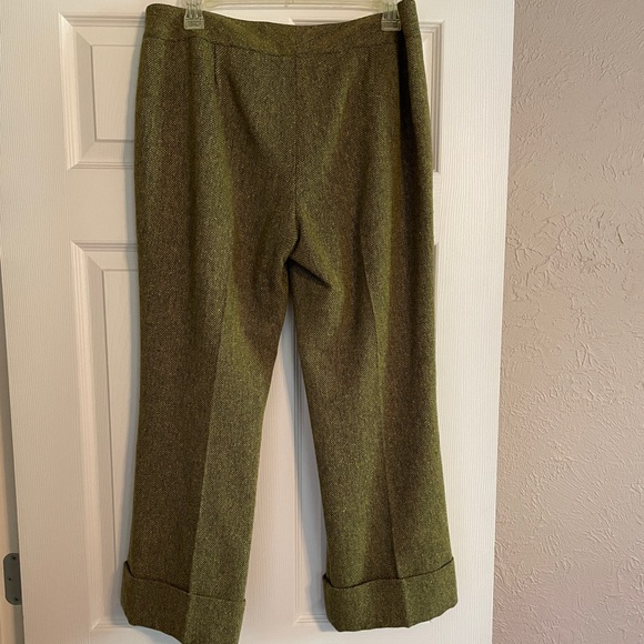 Etcetera Olive Tweed fully lined cuffed ankle pants. - Picture 5 of 5